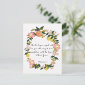 クリスチャン感動的アート – フィリップ1:6 ポストカード (スタンド正面)