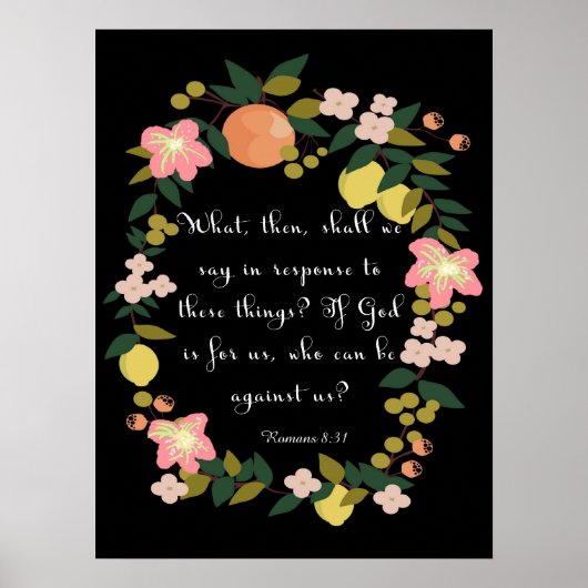 クリスチャン感動的アート – ローマ8:31 ポスター (正面)