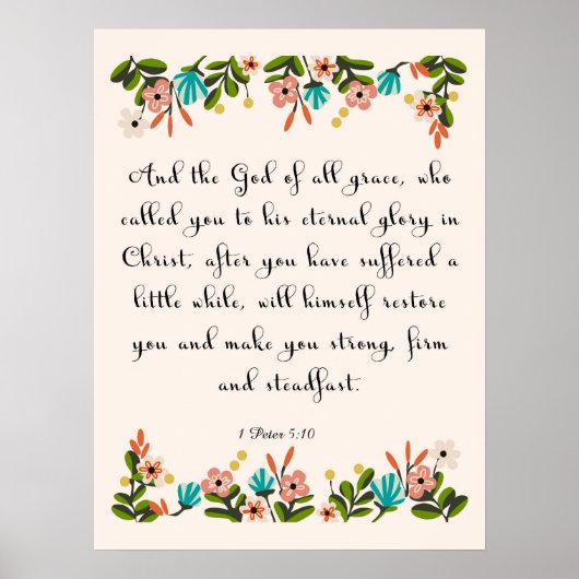 クリスチャン感動的アート – 1ペテロ5:10 ポスター (正面)
