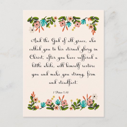 クリスチャン感動的アート – 1ペテロ5:10 ポストカード (正面)