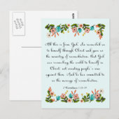 クリスチャン感動的アート – 2コリント5:18-19 ポストカード (正面/裏面)