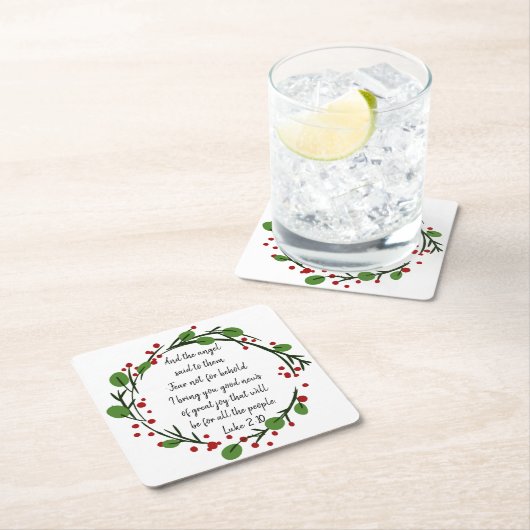 クリスチャン感動的クリスマス聖なる書物、 経典 スクエアペーパーコースター (インサイチュ)