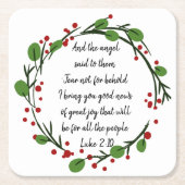 クリスチャン感動的クリスマス聖なる書物、 経典 スクエアペーパーコースター (正面)