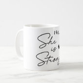 クリスチャン感動的ス彼女は強い コーヒーマグカップ (正面左)