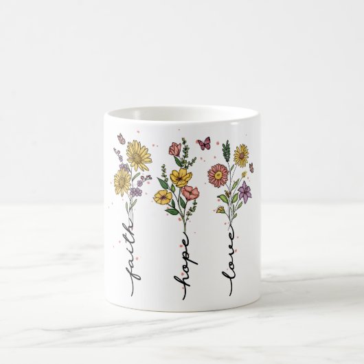 クリスチャン感動的フローラ昇華 コーヒーマグカップ (中央)