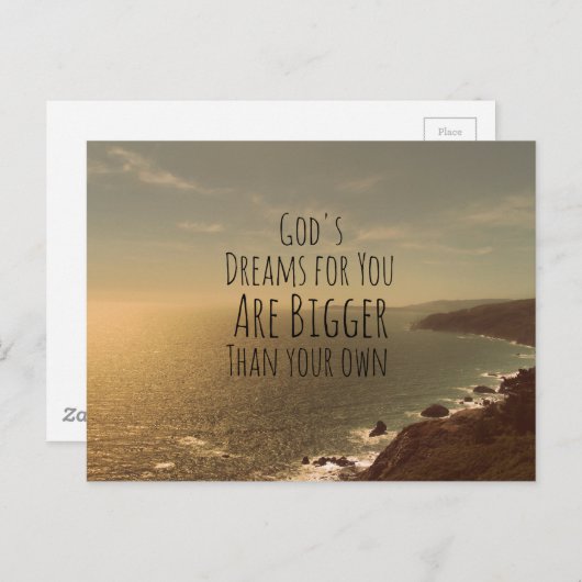 クリスチャン感動的引用文神の夢はあなたのために ポストカード (正面/裏面)