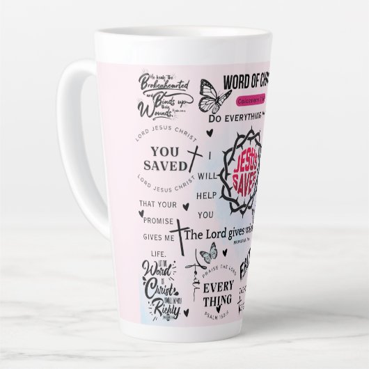 クリスチャン感動的引用文 カフェラテマグ (左アングル)