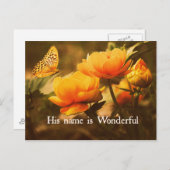 クリスチャン感動的引用文:彼の名前は ポストカード (正面/裏面)