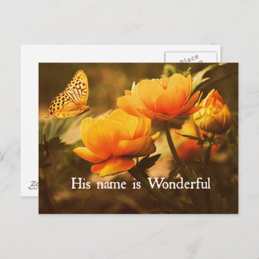 クリスチャン感動的引用文：彼の名前は ポストカード (正面/裏面)