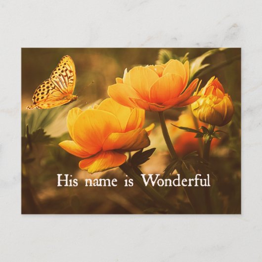 クリスチャン感動的引用文:彼の名前は ポストカード (正面)