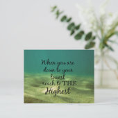 クリスチャン感動的引用文:最高に達する ポストカード (スタンド正面)