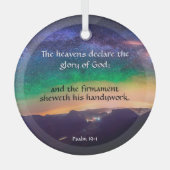 クリスチャン感動的聖句ナイトスカイクリスマス ガラスオーナメント (正面)