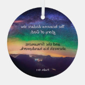 クリスチャン感動的聖句ナイトスカイクリスマス ガラスオーナメント (裏面)