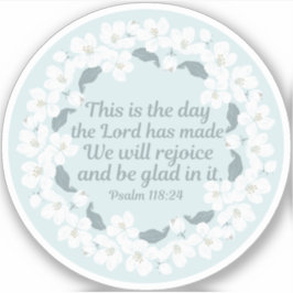 クリスチャン感動的詩篇118:24かわいいフローラ シール