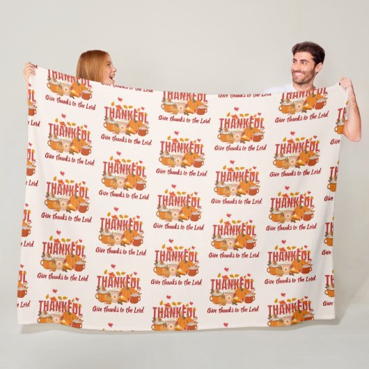 クリスチャン感謝祭カボチャラテ フリースブランケット (インサイチュ)