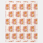 クリスチャン感謝祭カボチャラテ フリースブランケット (正面)