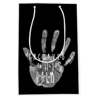 クリスチャン抱き枕イザヤ49:16彫刻 ミディアムペーパーバッグ