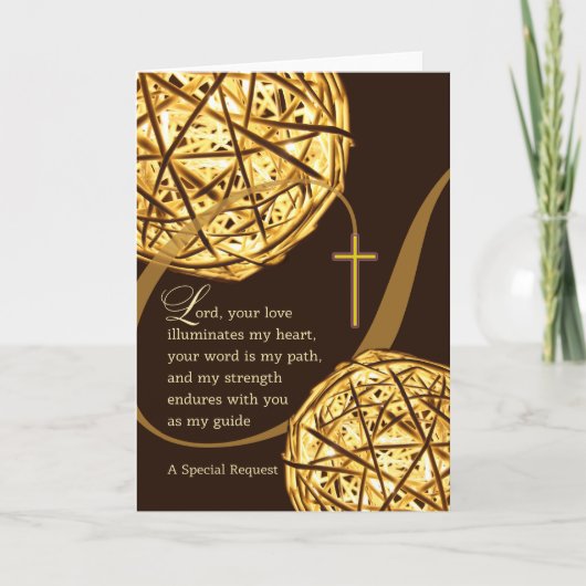 クリスチャン招待状照明と一般的なテーマ カード (正面)