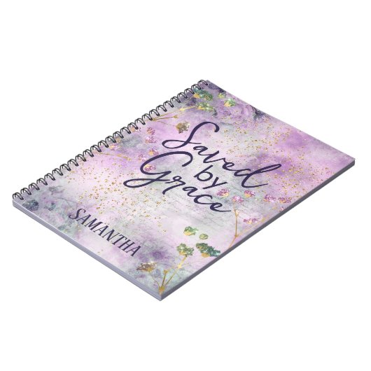 クリスチャン救バイグレースグラムシックガーリーグリッター ノートブック (左側)