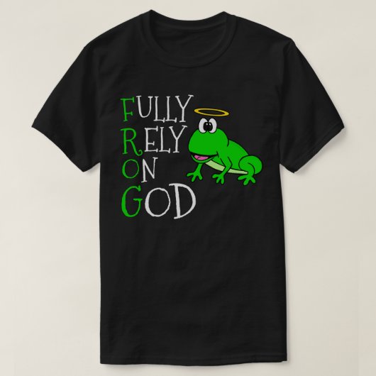クリスチャン教会に完全に依存おもしろいする Tシャツ (デザイン正面)