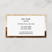 クリスチャン教会の牧師デアコンビショップ金ゴールドクロス 名刺 (裏面)