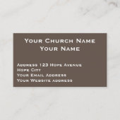クリスチャン教会の牧師ブラウン白い宗教名 名刺 (正面)