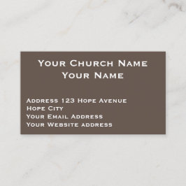 クリスチャン教会の牧師ブラウン白い宗教名 名刺