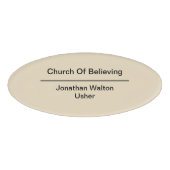 クリスチャン教会の聖職者とアッシャー 名札 (正面)