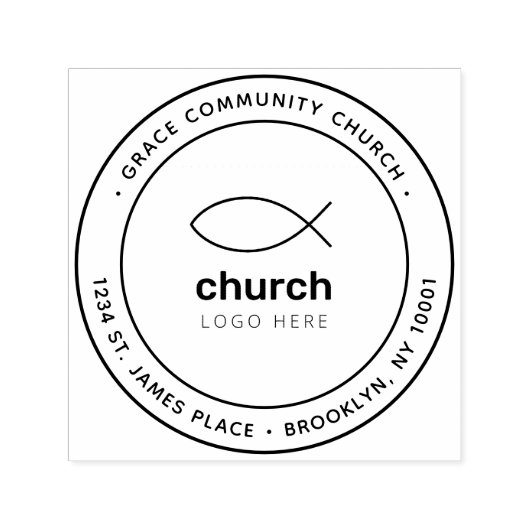 クリスチャン教会メール用品差出人住所 セルフインキングスタンプ (デザイン)