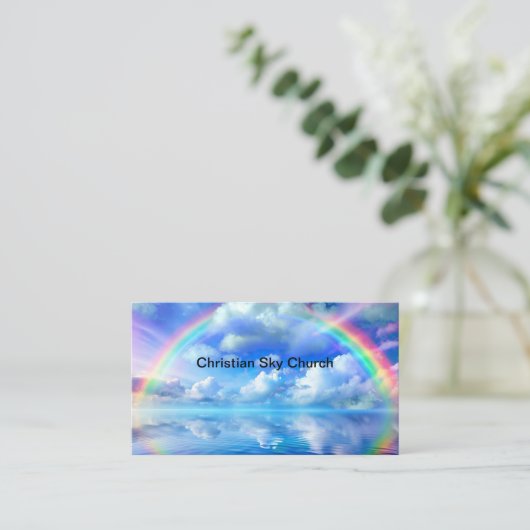 クリスチャン教会レインボー風光明媚 名刺 (スタンド正面)