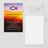 クリスチャン教会風光明媚なサンセットアイシーズの魚 名刺 (正面/裏面)