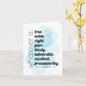 クリスチャン文房具フィリップ4:8何であれ カード (黄色い花)