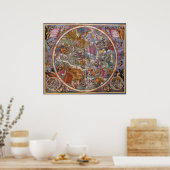 クリスチャン星座の地図、南の空 ポスター (キッチン)