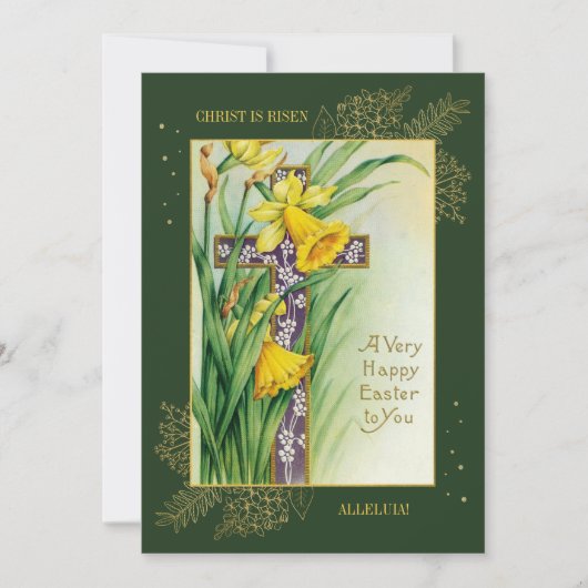 クリスチャン春フローラクロスファミリーフォトイースター シーズンカード (正面)