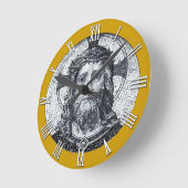 クリスチャン時計、イエスキリストヴィンテージモザイク ラウンド壁時計 (傾斜)