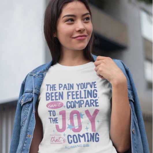 クリスチャン来ジョイのローマ8:18トレンディーモダン トライブレンドＴシャツ