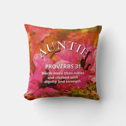 クリスチャン母の日の諺31フローラ叔母 クッション (正面)