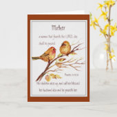 クリスチャン母の日聖なる書物、 経典水色 カード (黄色い花)