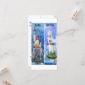 クリスチャン水彩照明聖なる書物、 経典名ブックマーク カード (正面/裏面インサイチュ)