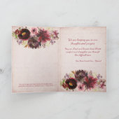 クリスチャン水色フローラパーソナライズされた悔やみや弔慰 カード (内部)