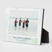 クリスチャン洗礼記念ギフト海ブルー フォトプラーク (側面)