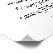 クリスチャン洗面所あなたの手を洗うラクーン動物 ポスター (角)