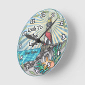 クリスチャン灯台を見る ラウンド壁時計 (傾斜)