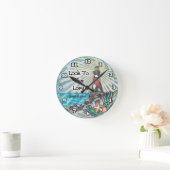 クリスチャン灯台を見る ラウンド壁時計 (ホーム)