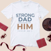 クリスチャン父の日Tシャツ ストロングダッド 詩篇28:7 Tシャツ
