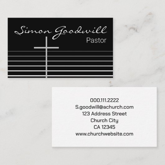 クリスチャン牧師の名刺 |シンプル 名刺 (正面/裏面)