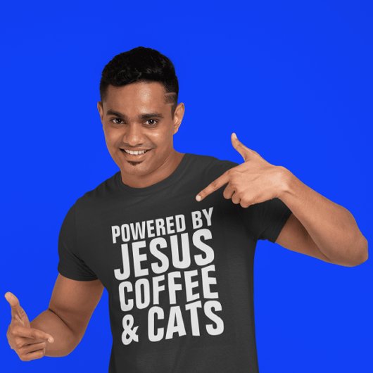 クリスチャン猫イエズスのコーヒーTシャツティー Tシャツ