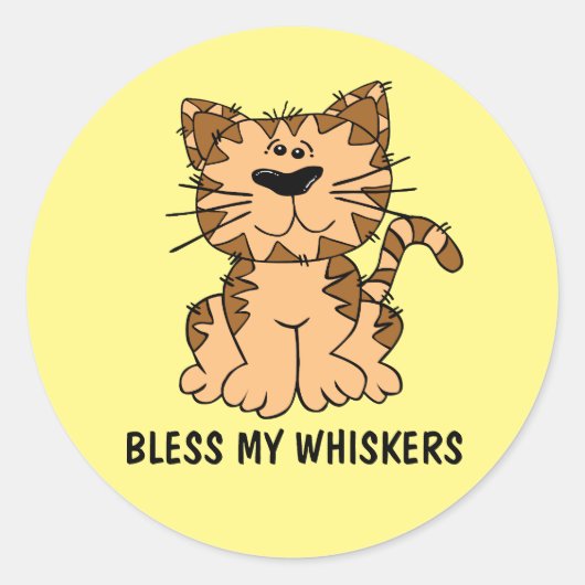 クリスチャン猫好きシール ラウンドシール (正面)