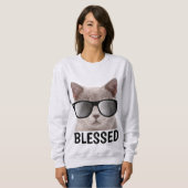 クリスチャン猫好きTシャ賛美ツ、 スウェットシャツ (正面フル)