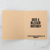 クリスチャン猫誕生日フィリップ1:3挨拶 カード (内部)